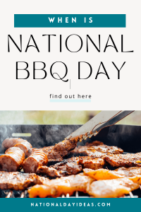 Photo of a charcoal grill with meat grilling on it for national barbecue day