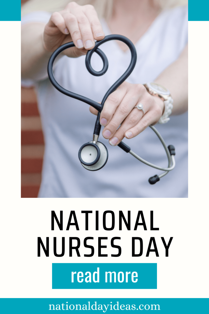 Nurse holding a stethoscope shaped like a heart for National Nurses Day