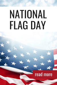 American flag in the sky for national flag day